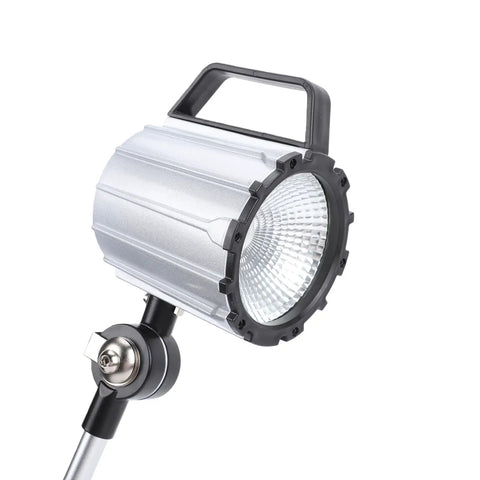 Close-up of 24W LED machine work light with 360 degree adjustable head, rugged aluminum alloy body, explosion proof build