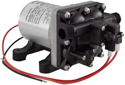 12 Volt RV Water Pump For Campers And Trailers, 3.0 GPM High Flow Diaphragm With Automatic Demand, Half Inch Inlet And Outlet