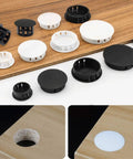 30 Pack White Plastic Hole Plugs 6mm Flush End Caps For 5.5 To 6mm Holes Cap Diameter 8mm displayed on wood panel