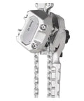 One Ton Aluminum Lever Hoist With Portable Chain Lifting Tackle Made For Light Job Site Work Featuring rugged alloy build and chain.