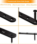 Heavy Duty Black Mending Plates 10 Inch Straight Steel Braces showing countersunk screw holes for flush installation.