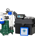 Plug And Play Sump Pump And Battery Backup System With Smart Wifi Monitoring Controller, preassembled green pump with battery charger
