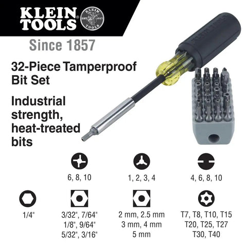 Magnetic Multibit Screwdriver Kit With Torx T7 Through T40 Hex Spanner Tri Wing Torq And Nut Tamperproof Bits in Storage Block