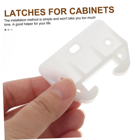 Drawer Track Guide Kit Twelve Piece Plastic Slides and Latches for Furniture Cabinets and Drawers durable plastic latch in hand