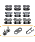 Beefed Up Motorcycle Chain Link Breaker And Pin Removal Tool with 10 master links for 420 428 530 chains top view
