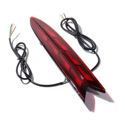 Sequential Flow Rear Bumper Stop Lamp And Running Drl Light With Dynamic Turn Signal For Tesla Model S 2014 Through 2020 showing dual red lamps with wiring.