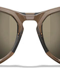 Front view of Heavy Duty Unisex Safety Glasses Featuring Removable Side Shields And Shatterproof Captivate Tungsten Mirror Lenses.