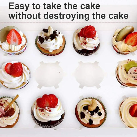 Six Pack Cupcake Boxes That Hold 12 Standard Cupcakes With Clear Windows Food Safe Paper Bakery Carriers Removable Inserts