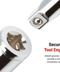 Close-up of 1/4 Inch Drive Deep 6mm 12-Point Socket with Chrome Finish and Large Readable Markings, durable for ratchets