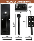 Heavy Duty Thumb Latch Self Locking Gate Latch For Wooden And Vinyl Fences 9 Inch Handle Double Sided Fence Hardware Kit dimensions