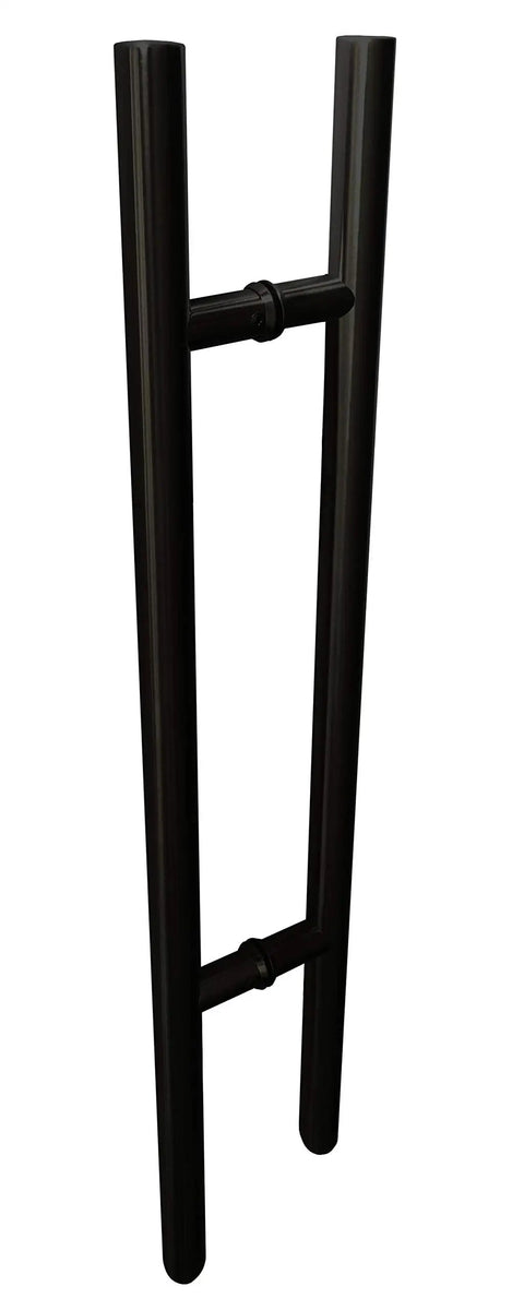 Built To Last Ladder Style Double Sided Push Pull Door Handles Matte Black Finish Heavy Duty Stainless Steel Hardware Set Slick Modern Look Fits Glass Wood Metal Doors No Hassle Install