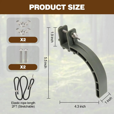 Climbing Tree Stand Accessories for Hunting, 1 Pair Stirrups with 22.8 Inch Elastic Rope, Gray Replacement Part for 1-Inch Square Tube