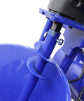 gonana need this badass dual-power polyurethane foam spray machine for waterproof paint put application with 50 liter hopper capacity 220V high pressure atomizer close-up of blue hopper and stirring rod.