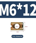M6 barrel nut with iron material and dimensions for 10 Pack M6 And M8 Barrel Nuts Cross Dowel Fasteners For Furniture Assembly Heavy Duty Fit For Beds Cribs Chairs Tables And Wood Frames With Easy Horizontal Hole Alignment