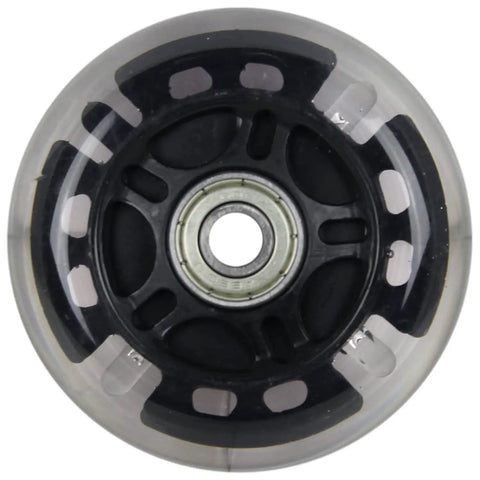 64mm LED Inline Luggage Wheels With Bearings Two Pack For Skate Ripstik Style Suitcases Self Powered Lit Up Wheels No Batteries Required Durable Black