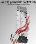 Dual Axis Pneumatic Cylinder With Dual Rods, 1-1/4 Inch Bore, 4 Inch Stroke, Built Tough Aluminum Magnetic Double Acting Air Cylinder