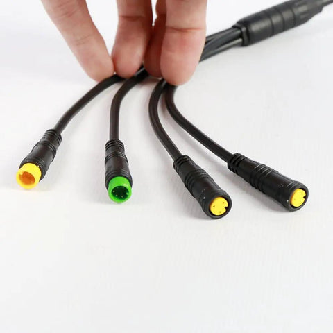 Mid Drive EB-Bus Cable 1T4 Accessory For Your E-Bike Rig With Waterproof 3-Pin Connector, Y-Splitter 1T2 Cable, 20cm Length