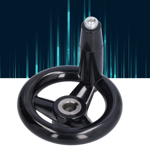 Round Handwheel With Nonslip 3 Spoke Design, Durable Bakelite Revolving Handle Wheel With Cover For Printing and Machinery