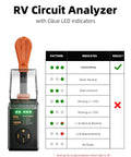 50 Amp RV Surge Protector With 16000 Joules, Waterproof Cover, Circuit Analyzer, LED Indicators For Wiring Issues