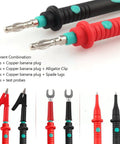Pro Grade Digital Multimeter Test Lead Kit With Alligator Clips, Replaceable Probes, 16 Piece Set For Safe Accurate Electrical Testing.