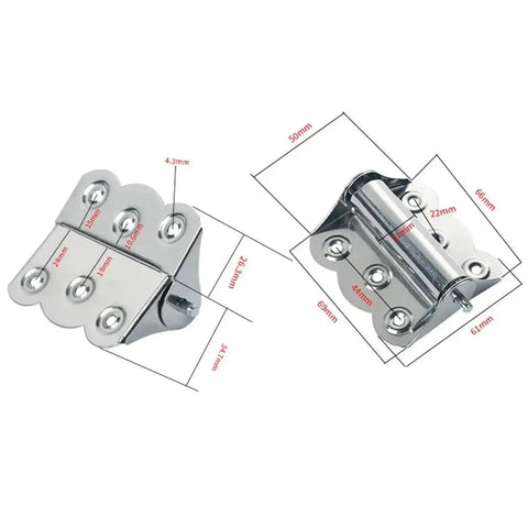 Heavy Duty Stainless Steel Butterfly Hinge Set With Automatic Soft Close Springs For Flush Mount Cabinet Doors And Windows Full Overlay