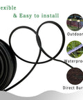 Low Voltage Landscape Lighting Wire 14 Gauge 2 Conductor Black 250 Ft Direct Burial Cable For Outdoor Lighting ETL Listed RoHS Compliant