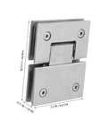 Brushed Stainless Glass Shower Door Hinge, 180 Degree Clamp For 4mm Frameless Shower Stall, Heavy Duty 304 Stainless Steel close-up