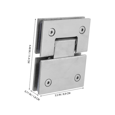 Brushed Stainless Glass Shower Door Hinge, 180 Degree Clamp For 4mm Frameless Shower Stall, Heavy Duty 304 Stainless Steel close-up