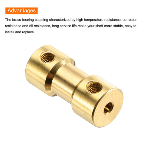 Brass Shaft Couplers 4Pcs 2.3mm To 3mm Motor Shaft Connectors With Screws For RC Cars And Planes Durable Easy Fit Hexagon Wheel Linkage