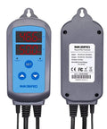 Front and back view of Humidity Controller and Humistat for Greenhouse, Two Stage Humidifier and Dehumidifier with digital display.
