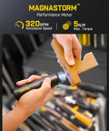 Capsule Cordless Screwdriver All In One Kit With High Torque used on wood, showcasing 320RPM and 5Nm Torque features