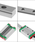 Premium MGN15H Linear Rail Guide Slide Block showing attachment holes and smooth rail for CNC Router 3D Printer motion system.