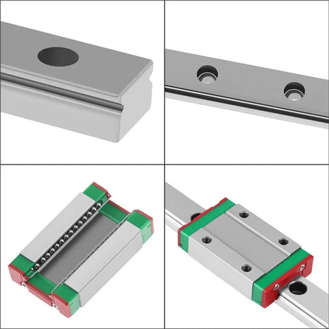 Premium MGN15H Linear Rail Guide Slide Block showing attachment holes and smooth rail for CNC Router 3D Printer motion system.
