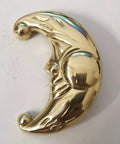 Solid brass crescent moon knob from Sun Moon Cabinet Knobs Set, antique finish, celestial drawer pulls for kitchen, bath, dresser, wardrobe.