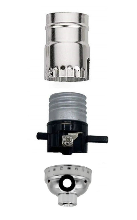 Silver Finish Make A Lamp Kit With All Parts Included And No Sweat DIY Lamp Design Or Repair Instructions push thru socket components