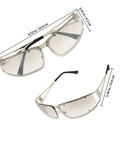 Dope Metal Frame Retro Sunglasses For Women With Hollow Design, Street Style Summer Outdoor Shades, UV400 Protection