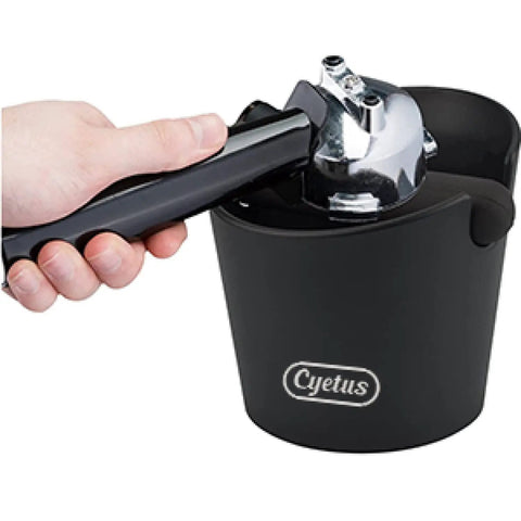 Espresso Knock Box With Silicone Rod And Anti Slip Base, 6 Inch Durable Barista Grade Coffee Grounds Bin With Removable Knock Bar