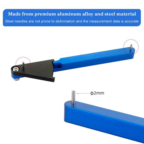 All-In-One Bike Chain Wear Gauge And Checker Tool, Aluminum Alloy Chain Stretch Tester close-up showing steel needles