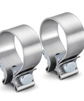 Harley 1.75 Inch Exhaust Clamp Set Bolt On For Touring Muffs Fits 1.75 Inch ID Inlets 1.25 Inch Wide Stainless Steel 304