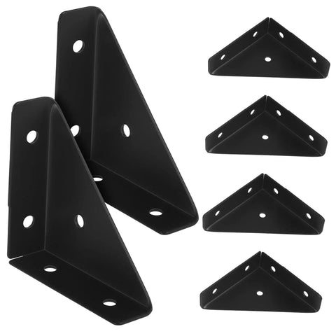 Hella Sturdy 40 Pack Heavy Duty Triangle Shelf Brackets Thickened Cold Rolled Steel Corner Braces For Bed Frames And Home Furniture With Quick Pre Drilled Setup, black metal brackets.