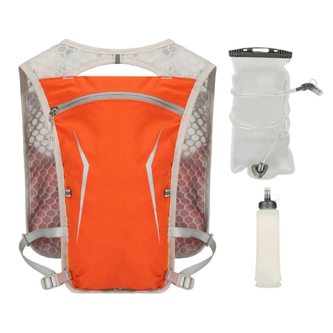 Lightweight Hydration Backpack for Running and Hiking with Built In Water Reservoir Snug Fit Hydration Vest and Bottle Holder Pouch
