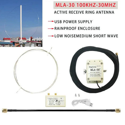 Beefed Up Active Loop Antenna for 0.5 to 30 MHz Shortwave Receiver with USB Power, Rainproof Build, Low Noise Amplifier