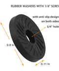Two Pack Thumb Screw Camera Quick Release Adapters With Rubber Pads And One Quarter Inch Thread Female To Male Quick Release For Camera Mounting Plate L Bracket Mount Tripod Accessory With Rubber Washers close-up view of anti-slip rubber washer with 1/4-inch hole