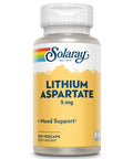 Lithium Aspartate Supplement 5 Mg for Men and Women, Daily Trace Mineral Support, Low Dose Lithium Capsules, 100 Veggie Capsules