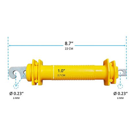 Yellow Electric Fence Gate Handles 6 Pack Insulated Plastic Rubber Gate Grip For Safe Shockproof Fence Operation with dimensions
