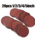 20 pcs Heavy Duty Assorted Sandpaper Discs With Hook And Loop For Power Drill Grinder Sets 240 Grit Aluminum Oxide Abrasive Sander Pads