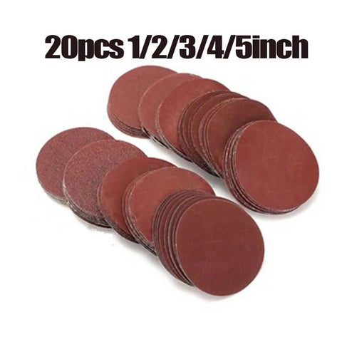 20 pcs Heavy Duty Assorted Sandpaper Discs With Hook And Loop For Power Drill Grinder Sets 240 Grit Aluminum Oxide Abrasive Sander Pads