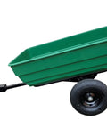 Dumping Lawn And Garden Utility Trailer with 6.5 Cubic Foot Poly Tray, 600 Lb Load, Tow Behind Mowers, Durable Frame, All Terrain Wheels