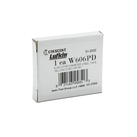 Packaging for Go-To Executive Diameter Yellow Clad Pocket Tape Measure with 1/4 Inch by Six Foot Blade, Chrome Case