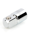 Three Eighths Inch Drive To Half Inch Drive Adapter With Beveled End And Chrome Plated Finish For Easy Alignment And Expanded Tool Range
